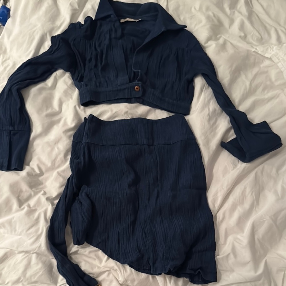 SAVANNAH MONROW Navy Blue Two-Piece Set